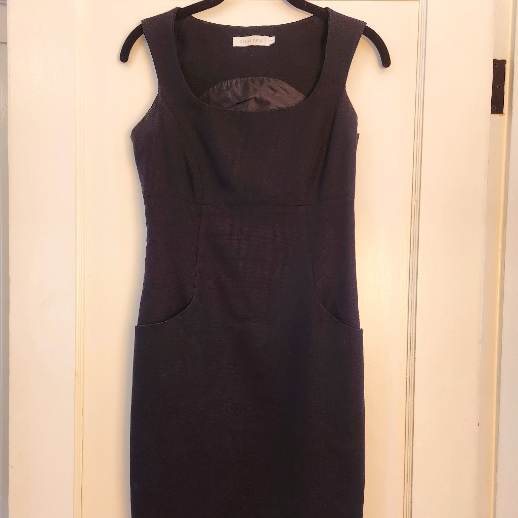 Gorgeous Chaiken Portrait Scoop Dress - Cotton & Linen (Rare!) - Black, Size 2